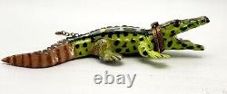 Limoges Alligator Trinket Box Chain France Peint Main Hinged