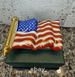 Limoges Artoria U. S. Flag Trinket Box