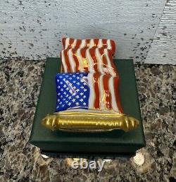 Limoges Artoria U. S. Flag Trinket Box