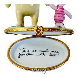Limoges Artoria Winnie The Pooh Piglet Hinged Box Peint Main France Disney RARE