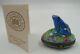 Limoges Blue Frog On A Lily Pad Peint Main France Hinged Trinket Box