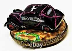 Limoges Box Antique Wedding Car -just Married- Ribbons & Dove -bride & Groom