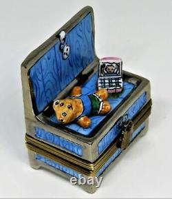 Limoges Box Baby Furniture Child's Toy Chest Doll & Cradle Teddy Bear