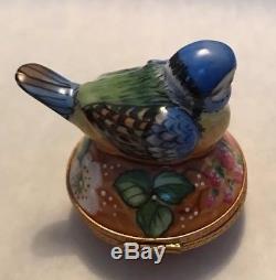 Limoges Box Blue Bird With Egg And Nest