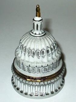 Limoges Box Capitol Building Dome & Us Flag Washington D. C. Le 13/500