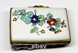 Limoges Box Chantilly Antique Couple In A Floral Bed Flowers & Beetle