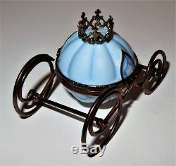 Limoges Box Cinderella's Blue Pumpkin Coach &'glass' Slipper Royal Carriage