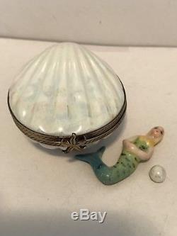 Limoges Box Clam With Mermaid