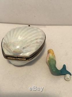 Limoges Box Clam With Mermaid