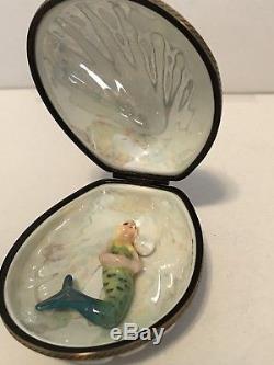 Limoges Box Clam With Mermaid