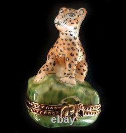 Limoges Box Cute Leopard Cub Lot 1212