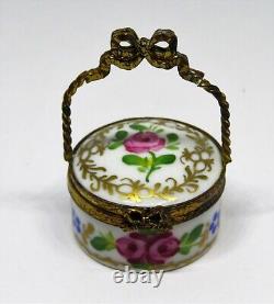 Limoges Box Eximiou S Vintage Floral Basket & Spring Hat Roses Peint Main