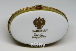 Limoges Box Fabergé Red Royal Coach & Coronation Egg Eagle Clasp Faberge