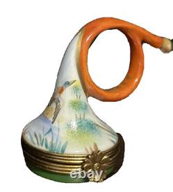 Limoges Box French Horn Limited Edition Duck Scene Artist Signed Rare
