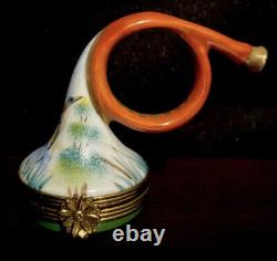 Limoges Box French Horn Limited Edition Duck Scene Artist Signed Rare