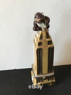 Limoges Box Gold Empire State Building & King Kong New York City Peint Main