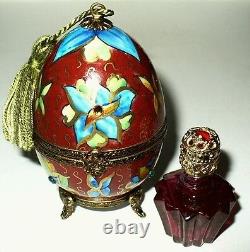 Limoges Box Limoges Imports Le Easter Egg On Stand & Tassel & Perfume Bottle