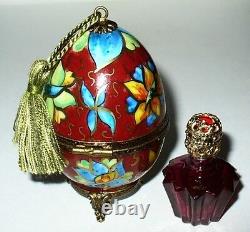 Limoges Box Limoges Imports Le Easter Egg On Stand & Tassel & Perfume Bottle