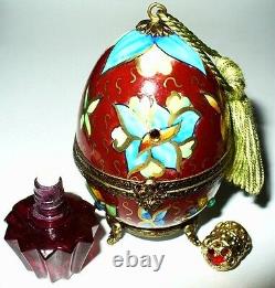 Limoges Box Limoges Imports Le Easter Egg On Stand & Tassel & Perfume Bottle