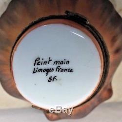 Limoges Box MERMAID in SEASHELL Peint main France RARE Vintage