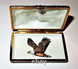 Limoges Box Map Of The United States Eagle & Flag 4th Of July Le 1/500