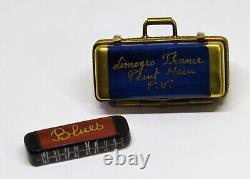 Limoges Box Parry-vieille Vintage Case & Blues Harmonica Musical Instruments