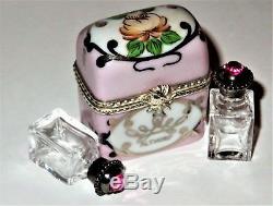 Limoges Box Princess Diana Althorp Memorial Rose Chest & 2 Perfume Bottles