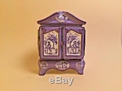 Limoges Box Purple ARMOIR DRESSER ROCHARD Peint Main France Vintage