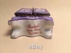 Limoges Box Purple ARMOIR DRESSER ROCHARD Peint Main France Vintage