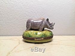 Limoges Box Rhinoceros Mom & Baby RHINO PARRY VIELLE PV Peint Main France