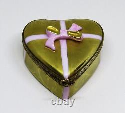 Limoges Box Rochard Gold Heart & Candy & Bow With Love Mother's Day