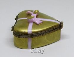 Limoges Box Rochard Gold Heart & Candy & Bow With Love Mother's Day