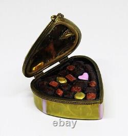 Limoges Box Rochard Gold Heart & Candy & Bow With Love Mother's Day