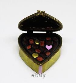 Limoges Box Rochard Gold Heart & Candy & Bow With Love Mother's Day