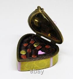 Limoges Box Rochard Gold Heart & Candy & Bow With Love Mother's Day