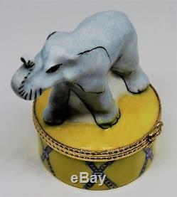 Limoges Box Tiffany & Co. African Elephant On A Circus Pedestal