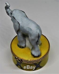 Limoges Box Tiffany & Co. African Elephant On A Circus Pedestal