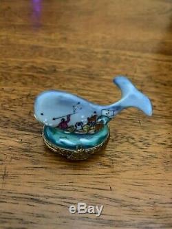 Limoges Box Whale Moby Dick Peint Main France RARE New