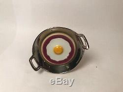 Limoges Box Wok With Egg Over Gas Flame Peint Main France Rare Vintage