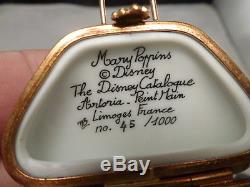 Limoges Box -artoria- Mary Poppins' Carpet Bag Purse 45/1000 Disney