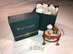 Limoges CART with Lamp Scissors & Books ROCHARD France RARE Peint Main Box