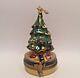 Limoges Christmas Tree Eximious Peint Main France Vintage Rare Trinket Box