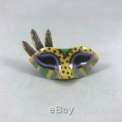 Limoges Carnival / Mardi Gras Mask Trinket Box Porcelain Hand Painted