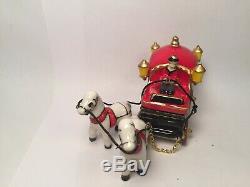 Limoges Carriage with Coachman and Horses Peint Main France Trinket Box