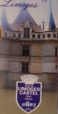 Limoges Castel Trinket / Pill Box Serenade Motif Blue Limoges 1lpft No Box