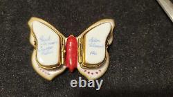 Limoges Chamart Exclusive Décor Main Golden Butterfly Trinket Box