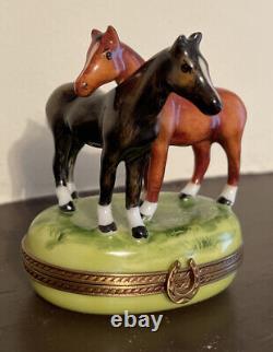 Limoges Chamart Exclusive Trinket Box Horse Horses