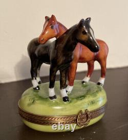 Limoges Chamart Exclusive Trinket Box Horse Horses