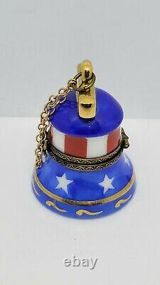 Limoges Chamart France Hand Painted Bell Porcelain Trinket Box