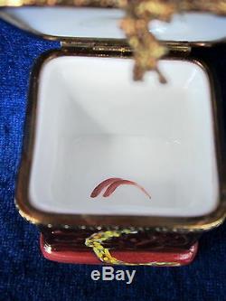 Limoges Chinese Dragon Hand Painted Foo Dog France Brand Nib Porcelain Hinged